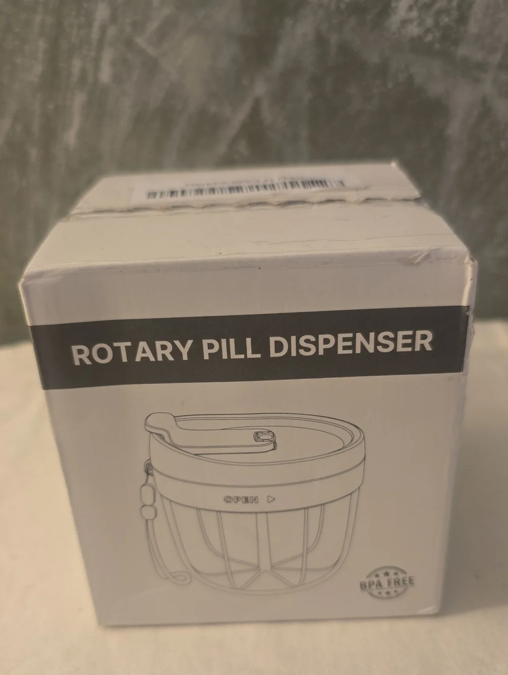 Rotary Pill Dispenser - White Compact Organizer, 7 Large Compartments New